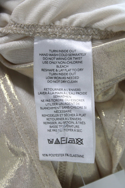 Maeve Anthropologie Women Jersey Tank Gold Cowl Neck Sleeveless Metallic Size S