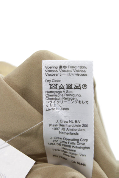 J Crew Womens Gold Metallic Viscose Mini Skirt Zip Closure Size 6