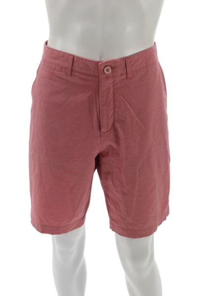 Johnnie-o Mens Pink Chino Shorts Button Closure Size 34
