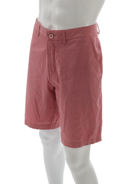 Johnnie-o Mens Pink Chino Shorts Button Closure Size 34