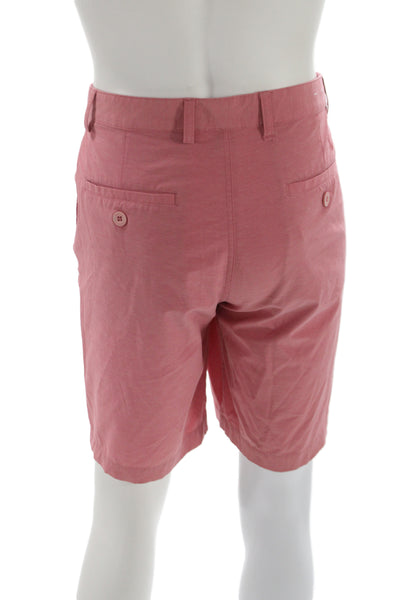 Johnnie-o Mens Pink Chino Shorts Button Closure Size 34