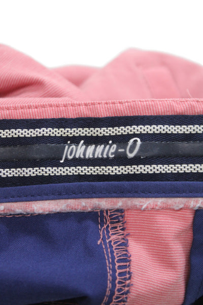 Johnnie-o Mens Pink Chino Shorts Button Closure Size 34