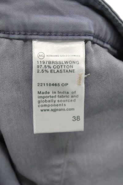 AG Mens Chino Shorts Gray Cotton Button Casual Size 38