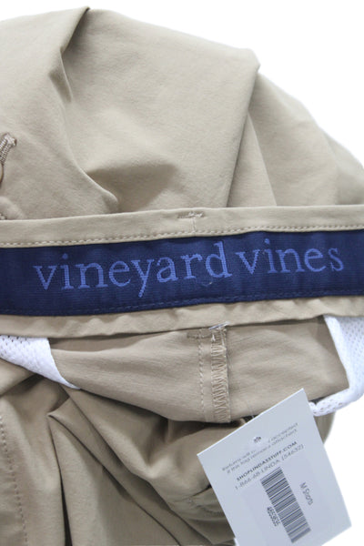 Vineyard Vines Mens Chino Shorts Beige Button Solid Size 36