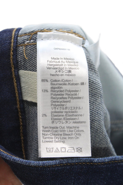 Madewell Women Straight Blue Cotton Mid Rise Jeans Size 28