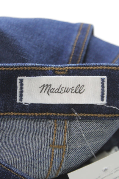 Madewell Women Straight Blue Cotton Mid Rise Jeans Size 28