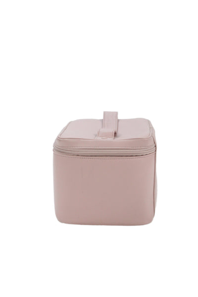 Penhaligon's Womens Leather Top Handle Zip with Mirror Makeup Case Pink