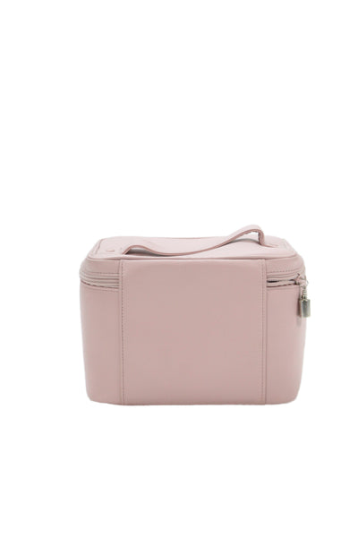 Penhaligon's Womens Leather Top Handle Zip with Mirror Makeup Case Pink
