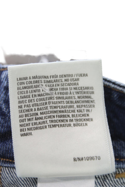 Agolde Womens Tapered Jeans Blue High Rise Button Cotton Size 25