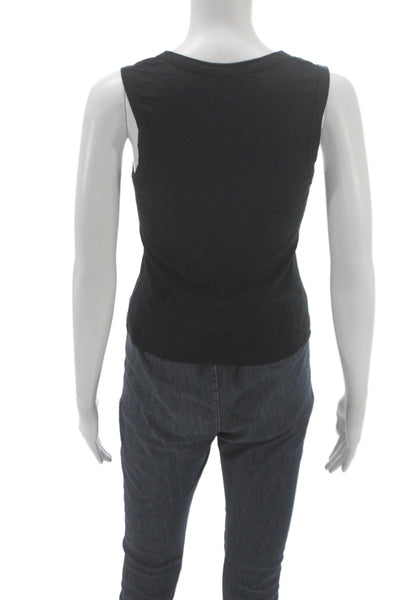 LNA Women Basic Black Scoop Neck Cotton Sleeveless Tank Size XS