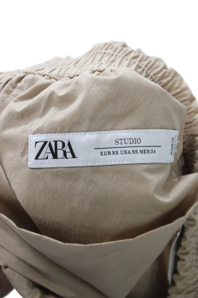 Zara Womens A-Line Long Beige Skirt Size XS