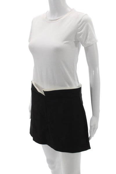 Zara Women Mini Skort Black Zip Polyester Size M