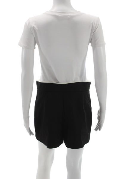 Zara Women Mini Skort Black Zip Polyester Size M