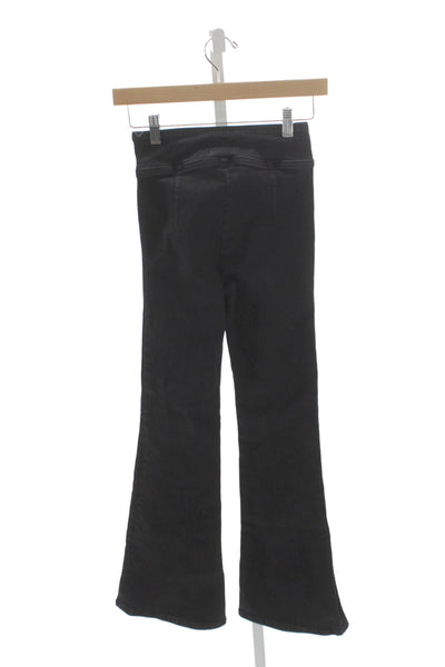 Frame Womens Flared Jeans Black Low Rise Cotton Size 0
