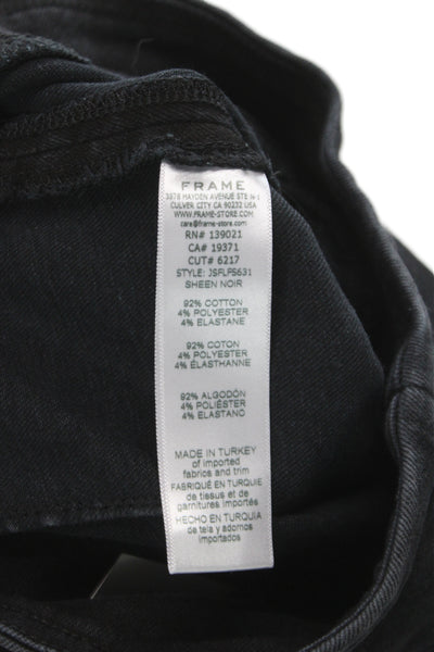 Frame Womens Flared Jeans Black Low Rise Cotton Size 0