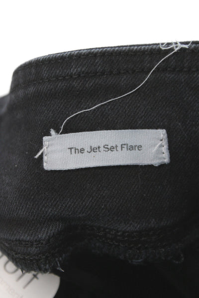 Frame Womens Flared Jeans Black Low Rise Cotton Size 0
