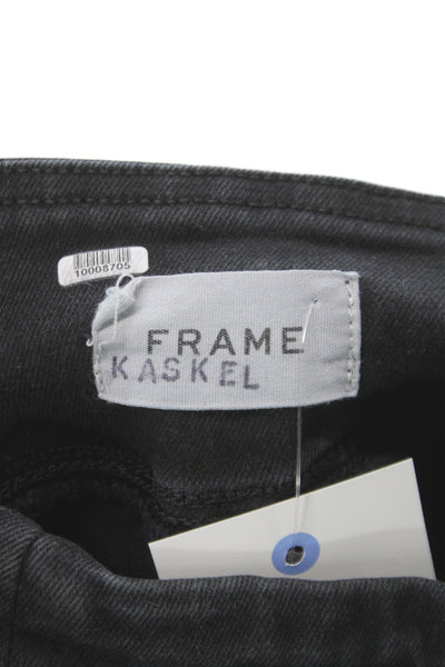 Frame Womens Flared Jeans Black Low Rise Cotton Size 0