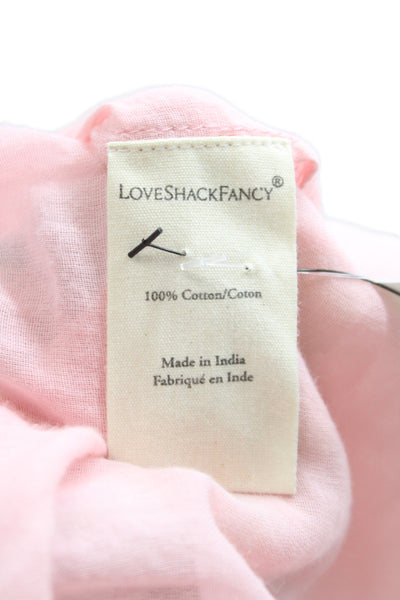 Love Shack Fancy Women Mini Floral Cotton V-Neck Short Sleeve Dress Size PP