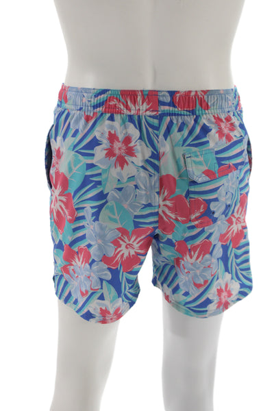 Vineyard Vines Men Swim Shorts Blue Floral Tropical Polyester Size L