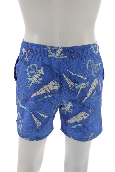 Vineyard Vines Mens Spandex Graphic Print Swim Trunks Blue Size L