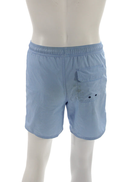 Vineyard Vines Mens Spandex Striped Print Swim Trunks Light Blue Size L