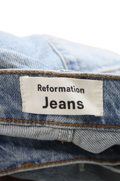 Reformation Women Skinny Jeans Blue Mid-Rise Cotton Size 27