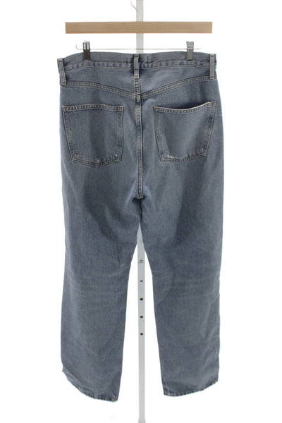 Agolde Womens Straight Mid Rise Blue Cotton Jeans Size 27