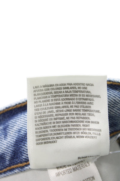 Agolde Womens Straight Mid Rise Blue Cotton Jeans Size 27