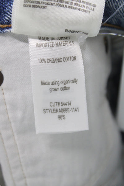 Agolde Womens Straight Mid Rise Blue Cotton Jeans Size 27
