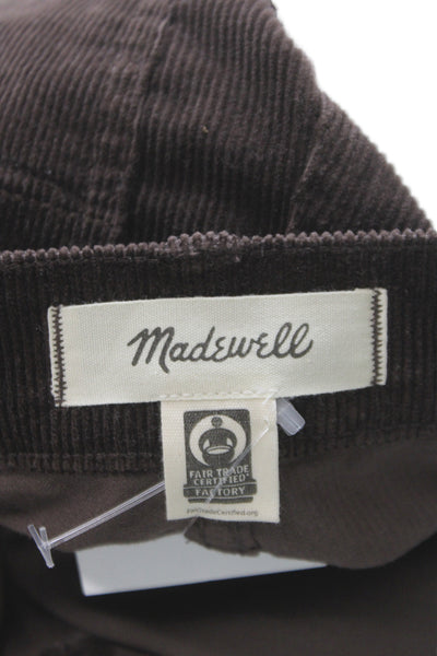 Madewell Womens Vintage Brown Solid Cotton Button Pants Size 28