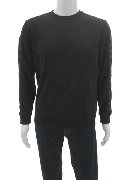 Calvin Klein Mens Pullover Sweatshirt Black Logo Crewneck Long Sleeve Size M