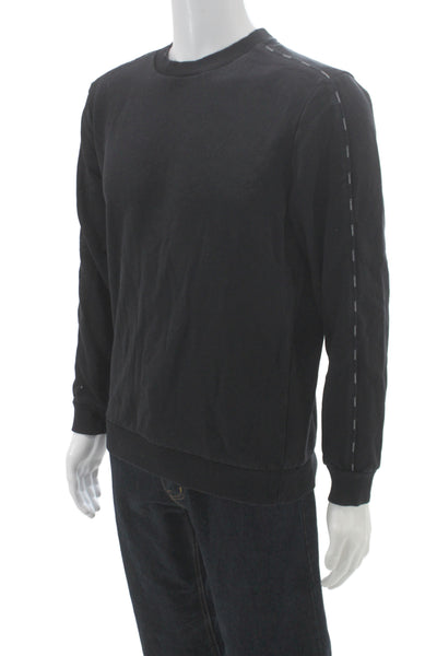 Calvin Klein Mens Pullover Sweatshirt Black Logo Crewneck Long Sleeve Size M