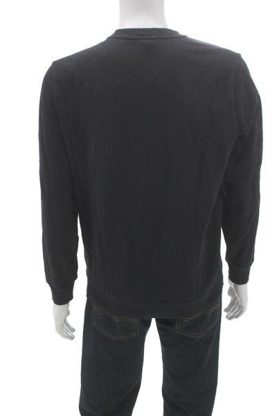 Calvin Klein Mens Pullover Sweatshirt Black Logo Crewneck Long Sleeve Size M