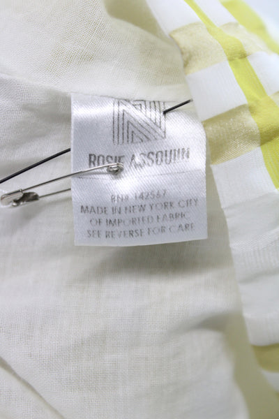 Rosie Assoulin Women Cropped One Shoulder Plaid Sleeveless Blouse White Size S