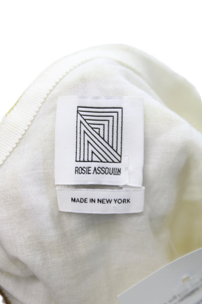 Rosie Assoulin Women Cropped One Shoulder Plaid Sleeveless Blouse White Size S