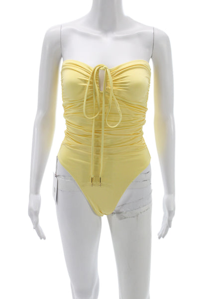 De Rococo Womens One Piece Swimsuit Yellow Size S