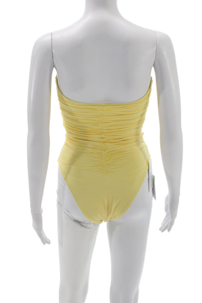 De Rococo Womens One Piece Swimsuit Yellow Size S
