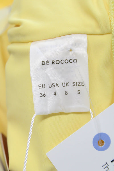 De Rococo Womens One Piece Swimsuit Yellow Size S