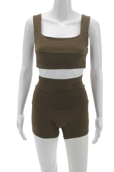 Daughter Lessons Womens Activewear Set Brown Sleeveless Size M