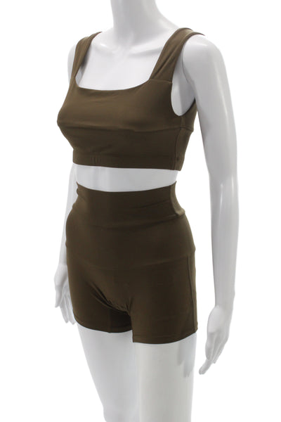 Daughter Lessons Womens Activewear Set Brown Sleeveless Size M