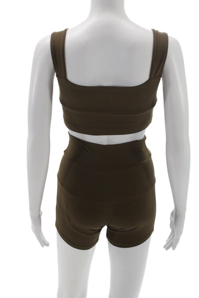 Daughter Lessons Womens Activewear Set Brown Sleeveless Size M