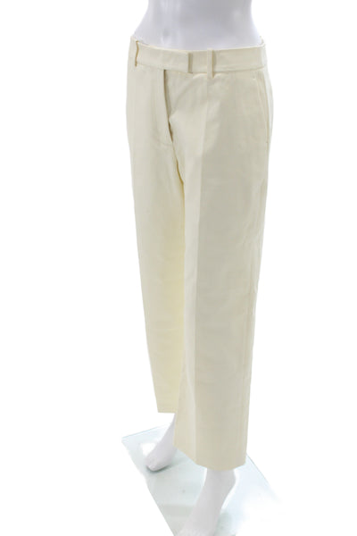 Renggli Womens Dress Pants Ivory 100% Cotton Size 6