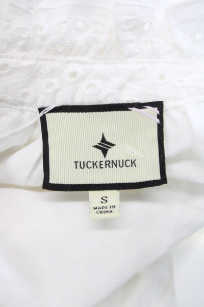 Trina Turk Womens Mini Dress White V-Neck Cotton Short Sleeve Size S