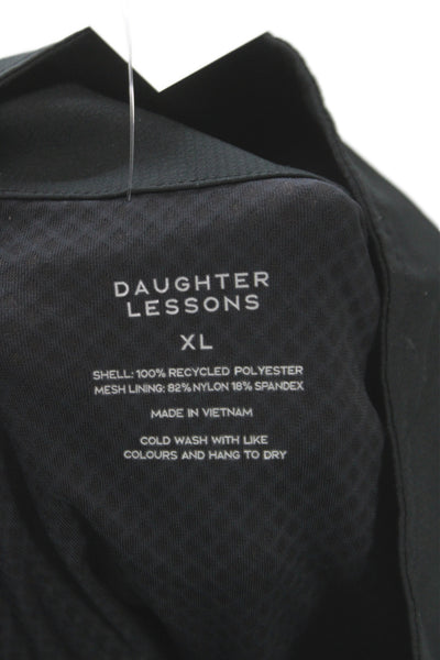 Daughter Lessons Women Windbreaker Black Recycled Polyester Zip Size XL