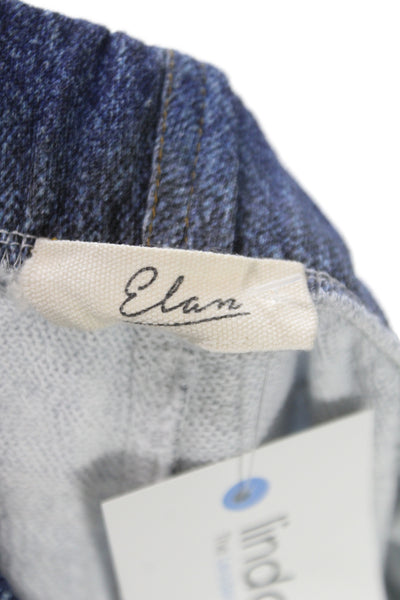 Elan Womens Wide Leg Jeans Blue 100% Cotton Button Inseam 27 Size S