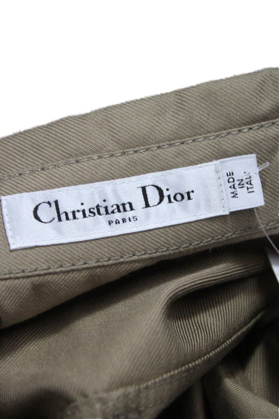 Christian Dior Womens Shirt Dress Brown Cotton Button Short Sleeve Size 6