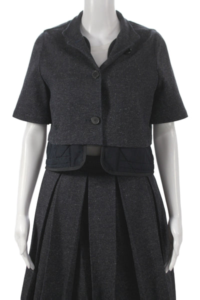 Christian Dior Women Fit Flare Silk Gray Button Dress Short Sleeve Size 8