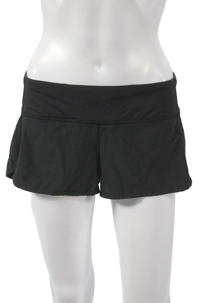 Lululemon Womens Athletic Black Zip Shorts Synthetic Size 6