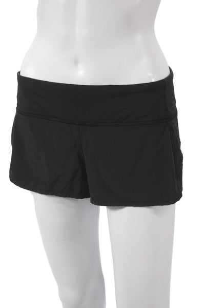 Lululemon Womens Athletic Black Zip Shorts Synthetic Size 6
