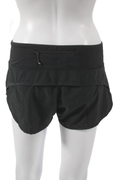 Lululemon Womens Athletic Black Zip Shorts Synthetic Size 6